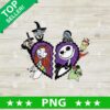 Jack Skellington And Sally Heart PNG, Jack Skellington Halloween Sublimation PNG