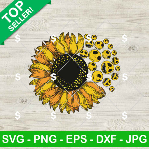 Jack Skellington Sunflower Face Svg