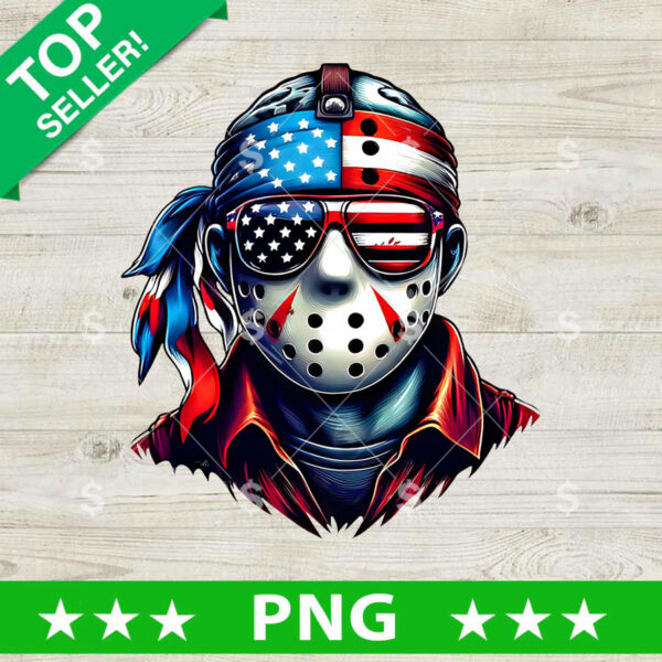 Jason Voorhees America PNG, Jason Voorhees 4th of July Sublimation transfer PNG