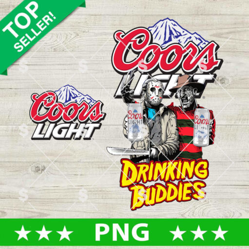 Jason Voorhees And Freddy Krueger Drink Buddies Coors Light Beer Png