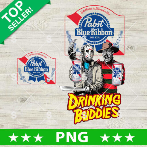 Jason Voorhees And Freddy Krueger Drink Buddies Pabst Blue Ribbon PNG