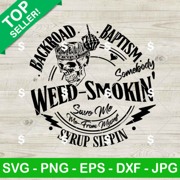 Jelly Roll Backroad Baptism Weed Smoking SVG