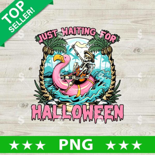 Just Waiting For Halloween Skull Summer PNG, Halloween Skull PNG
