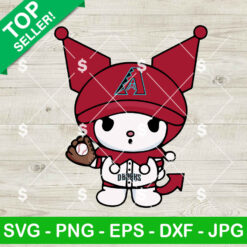 Kuromi Arizona Diamondbacks Baseball SVG, Kuromi Baseball SVG, Sanrio Baseball MLB SVG