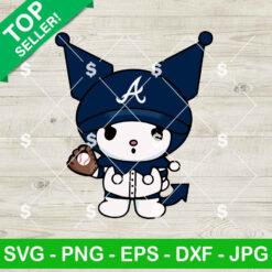 Kuromi Atlanta Braves Baseball SVG, Atlanta Braves Baseball MLB SVG, Kuromi Baseball Team SVG Cricut