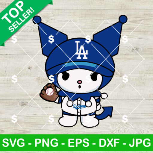 Kuromi Los Angeles Dodgers Baseball SVG