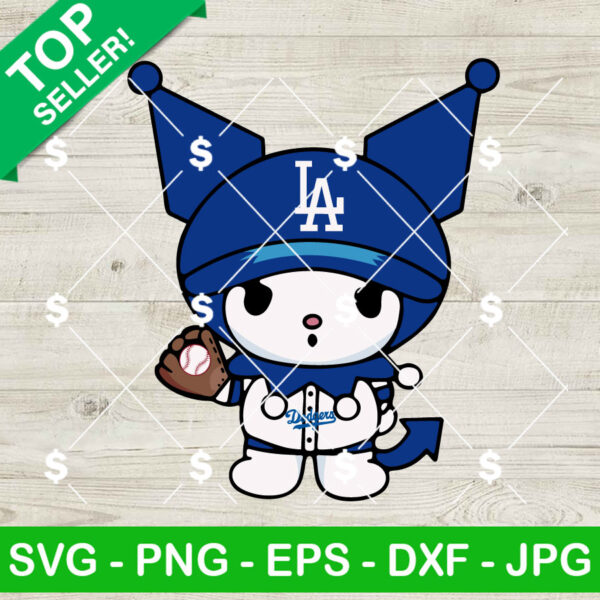 Kuromi Los Angeles Dodgers Baseball SVG, Los Angeles Dodgers Baseball MLB SVG, Kuromi Baseball Team SVG Cricut