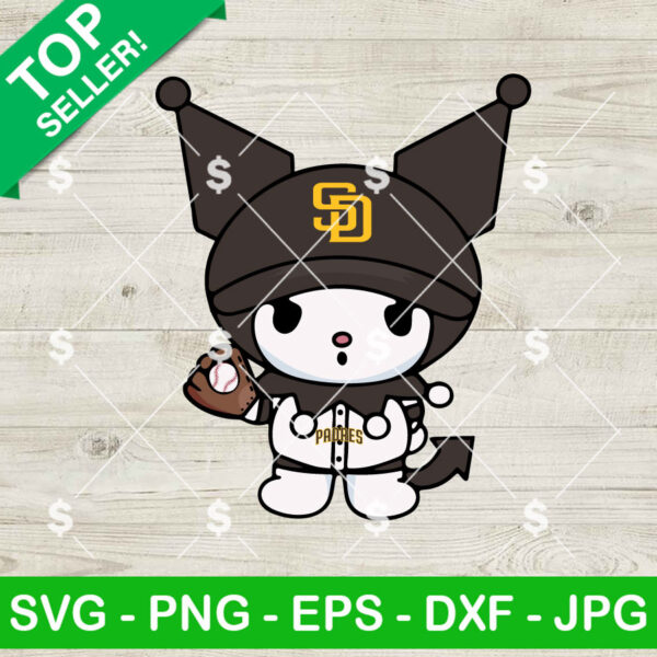 Kuromi San Diego Padres MLB SVG, Kuromi Baseball Team SVG, Kuromi San Diego Padres Baseball SVG Cricut