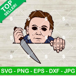 Michael Myers Horror Peeking Out SVG