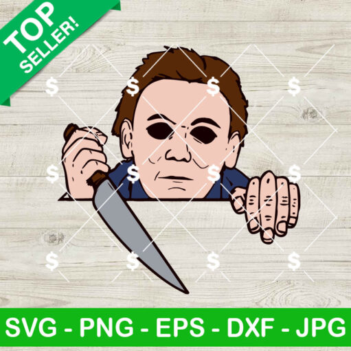 Michael Myers Horror Peeking Out Svg