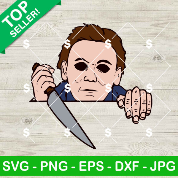Michael Myers Horror Peeking Out SVG