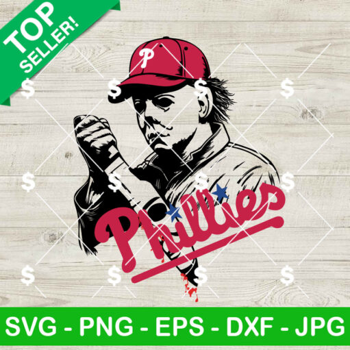 Michael Myers With Knives Philadelphia Phillies Baseball Svg