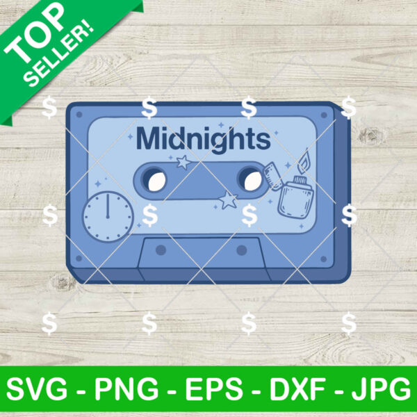 Midnights Album Cassette Tape SVG, Taylor Swift Midnights SVG, Eras Tour SVG PNG Files