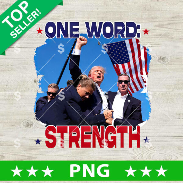 One Word Strength Donald Trump Fight PNG