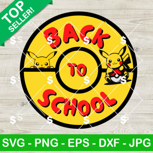 Pikachu Back To School Svg