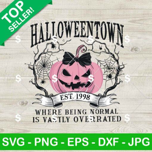 Pink Pumpkin Halloween Town SVG