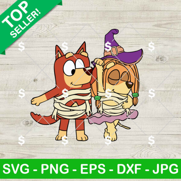 Rusty and Indy Dog Mummy Halloween SVG