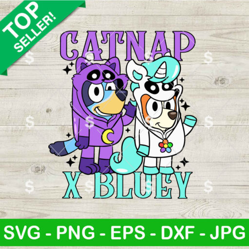 Cute Catnap Bluey Svg