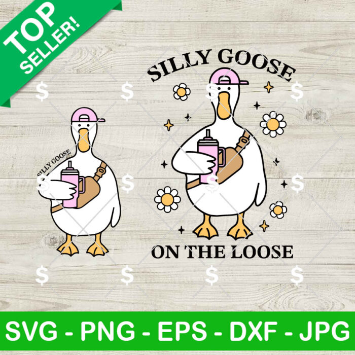 Silly Goose On The Loose SVG, Silly Goose Belt Bag And Tumbler SVG, Funny Goose SVG Cricut
