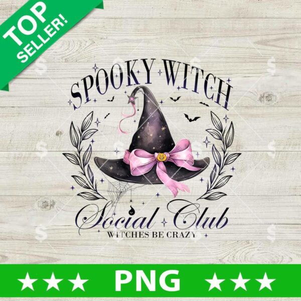 Spooky Witch Social Club Halloween PNG