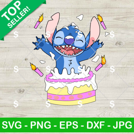 Stitch Birthday Cake SVG