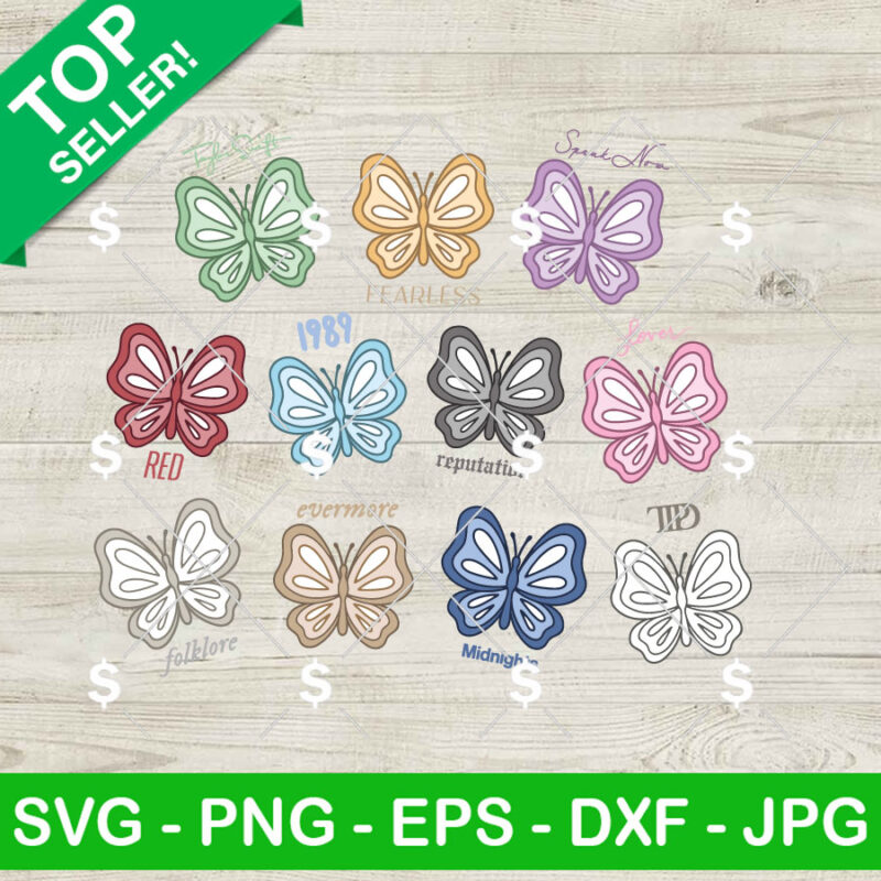 Taylor Swift Eras Tour As Butterflies SVG
