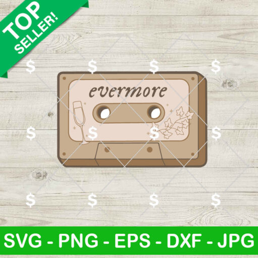 Taylor Swift Evermore Album Cassette Tape Svg