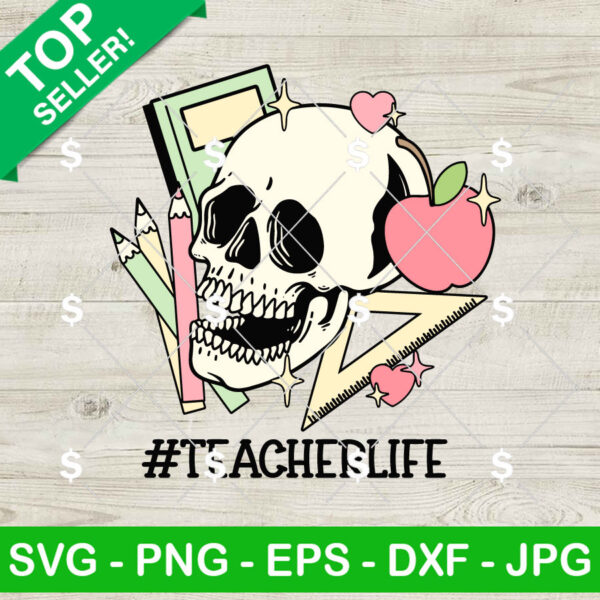 Teacher Life Skeleton SVG