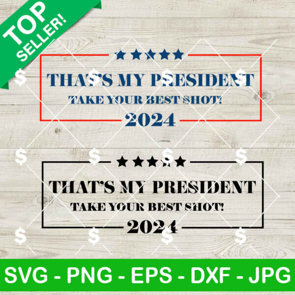 That's My President Take Your Best Shot 2024 SVG, Trump Rally Shooter SVG, Trump 2024 SVG PNG Cricut