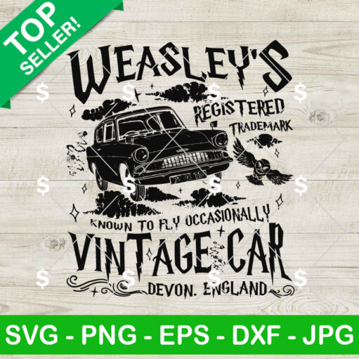 Weasley'S Vintage Flying Car Harry Potter Svg