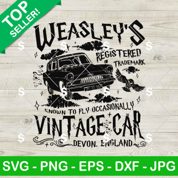 Weasley's Vintage Flying Car Harry Potter SVG, Harry Potter Flying Car SVG PNG Cricut