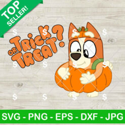 Bingo Pumpkin Trick Or Treat SVG, Bluey Halloween SVG, Bingo Pumpkin Halloween SVG PNG Cricut
