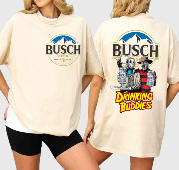 Jason Voorhees And Freddy Krueger Drink Buddies Busch Beer PNG