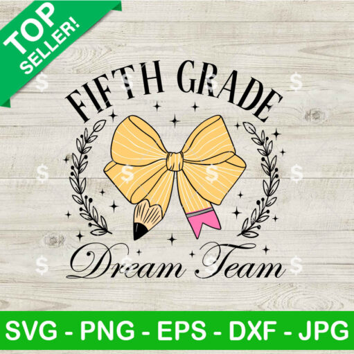 Fifth Grade Pencil Coquette Bow SVG