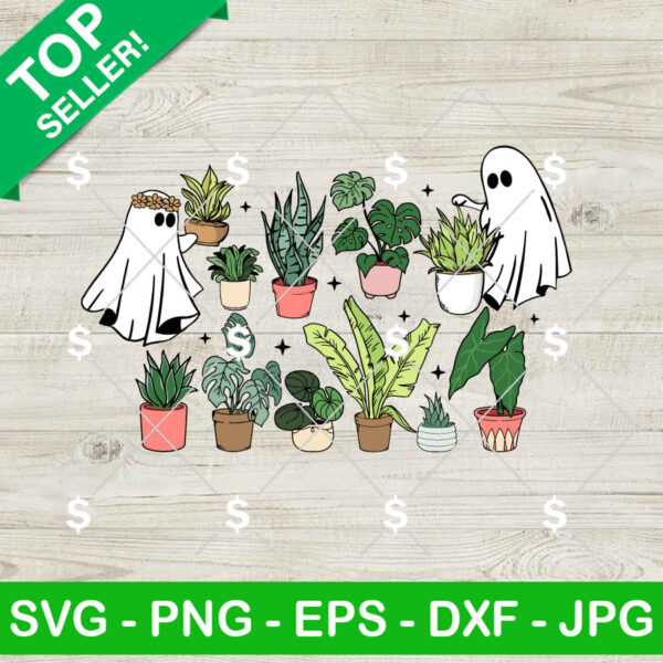 Ghost Plant Lady Halloween SVG, Cute Spooky Plants SVG, Halloween Plants SVG PNG Cricut
