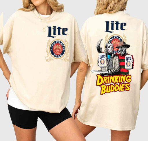 Jason Voorhees And Freddy Krueger Drink Buddies Miller Lite Beer Png