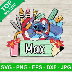 Stitch Welcome Back To School Name SVG, Stitch Pencil Name Frame SVG, Back To School SVG PNG Cricut