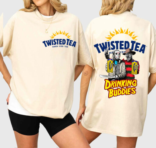 Jason Voorhees And Freddy Krueger Drink Twisted Tee Png