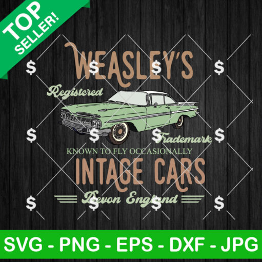 Weasley'S Vintage Wizard Flying Car Svg