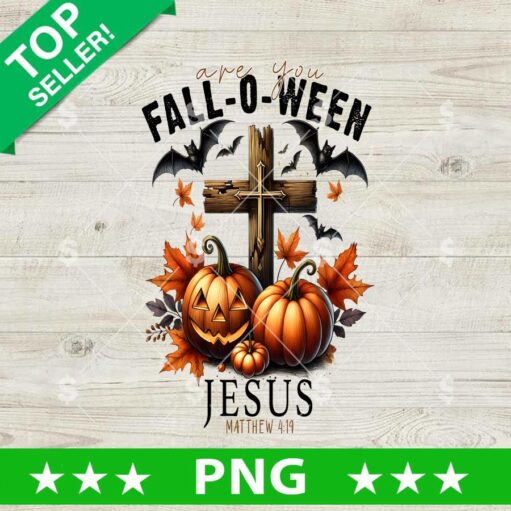 Are You Fall o ween Jesus Cross Pumpkin PNG