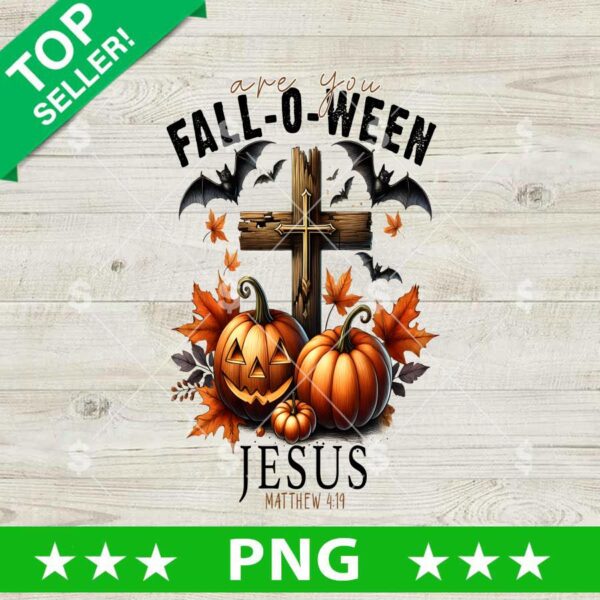 Are You Fall o ween Jesus Cross Pumpkin PNG