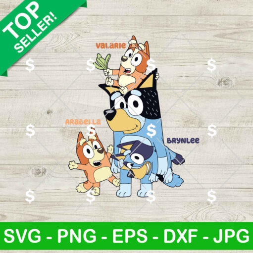 Bandit Bluey Dad And Child SVG