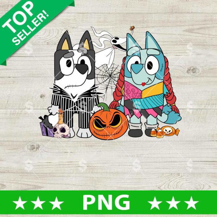 Bandit Heeler Jack Skellington PNG, Bandit Heeler Halloween Sublimation PNG