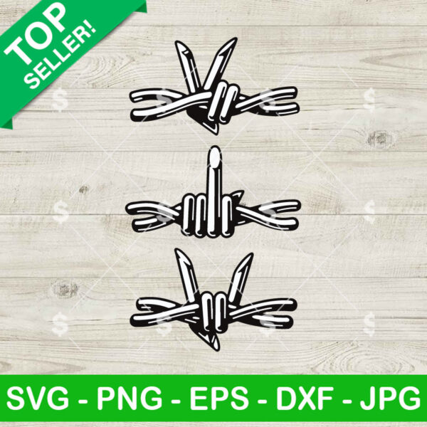 Barbed Wire Middle Finger What the Fuck SVG