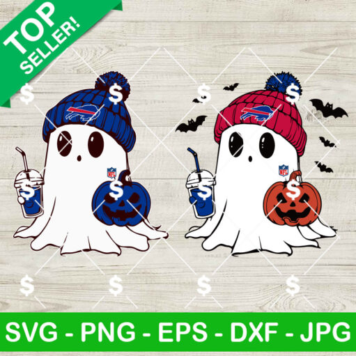 Beanie Ghost Buffalo Bills Football Halloween Svg