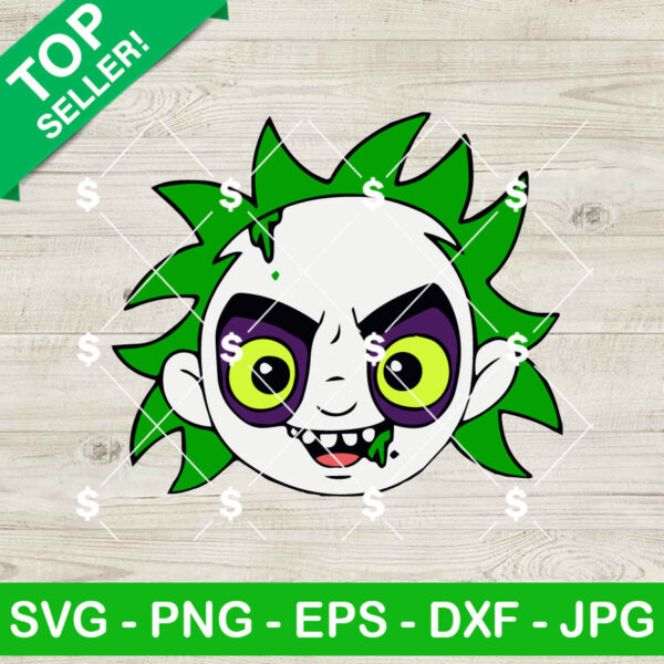 Beetlejuice Face SVG, Horror Beetlejuice Baby SVG, Cute Horror Head SVG