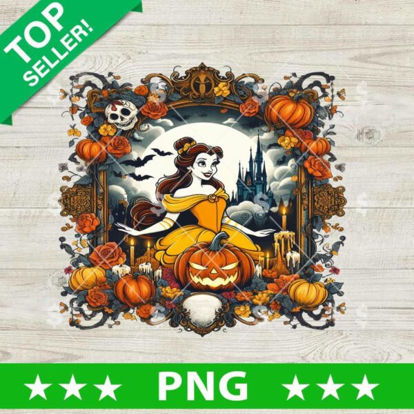 Belle Princess Halloween PNG, Disney Beauty And The Beast Halloween Sublimation PNG