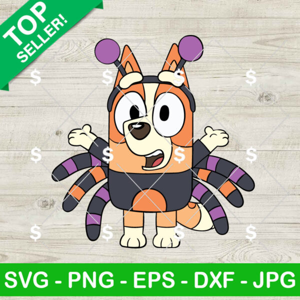 Bingo Bluey Spider Halloween SVG, Bluey's Halloween Mix Match SVG, Cute Halloween SVG