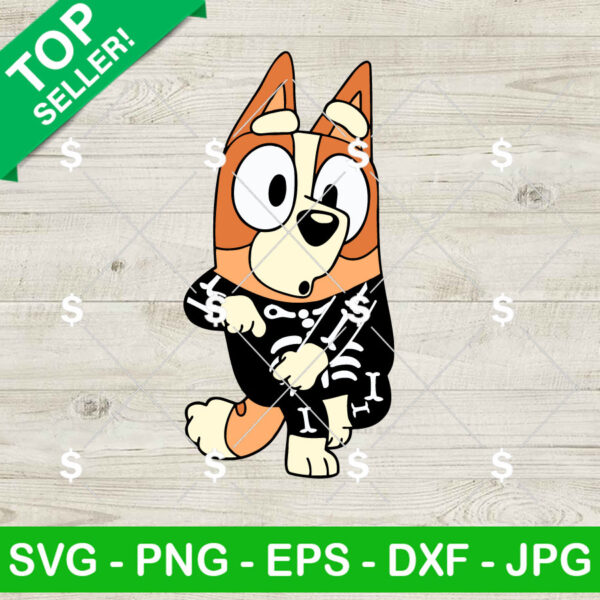 Bingo Dog Skeleton SVG, Bluey Dog Halloween Mix Match SVG, Cute Skeleton Halloween SVG