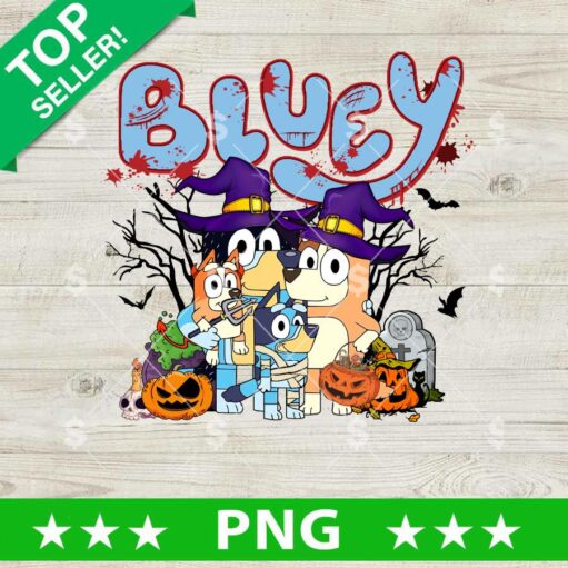 Bluey Family Witch Halloween Costume PNG